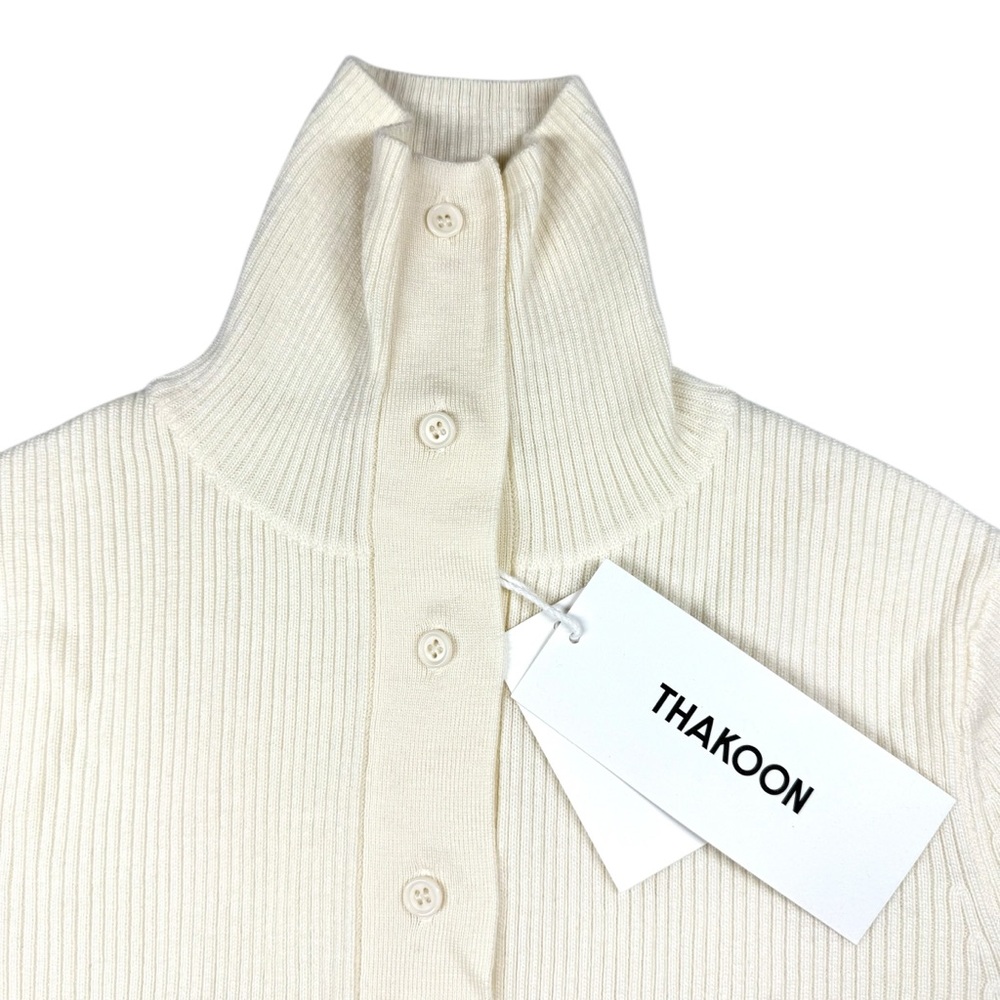 Thakoon Button Up Turtleneck Ribbed sweater, NWT, XS